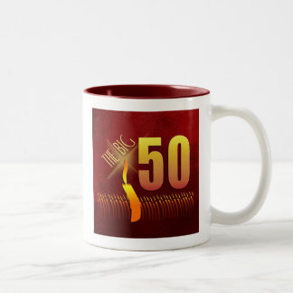 Bicolor La taza grande de 50 cumpleaños