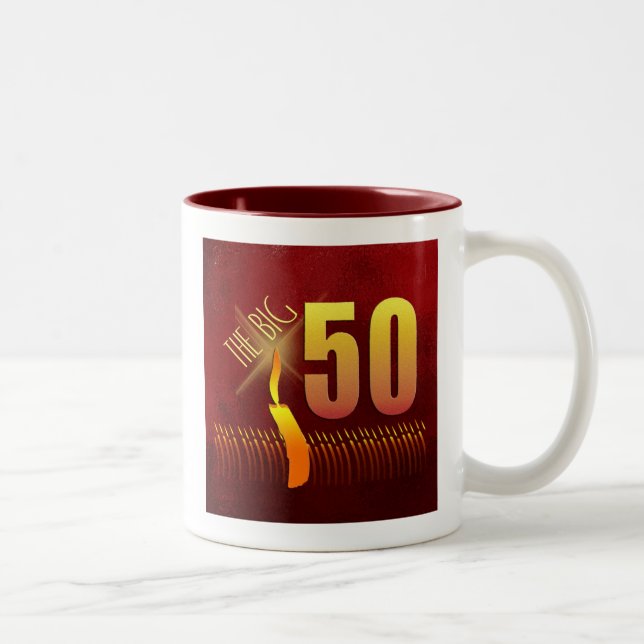 Bicolor La taza grande de 50 cumpleaños (Derecha)