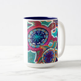 Bicolor La taza Maori Turtle es perfecta para los amantes