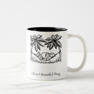 Bicolor La vida es una taza de café hermosa de Buda de la