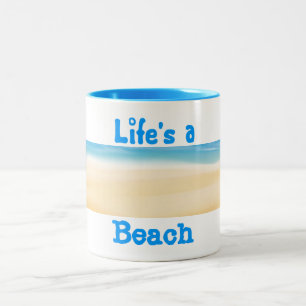 Bicolor La vida es una taza de la playa