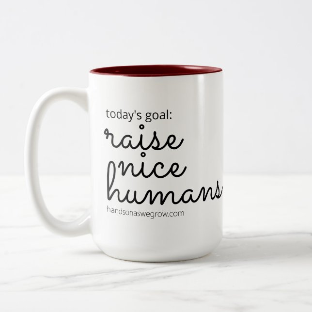 Bicolor Levantar la taza humana agradable (Izquierda)