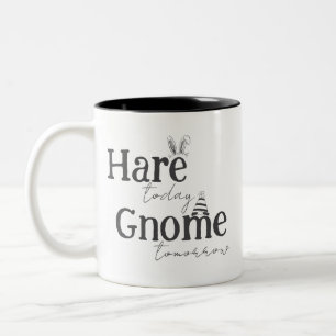 Bicolor Liebre Hoy, Gnomo Mañana Taza de Café