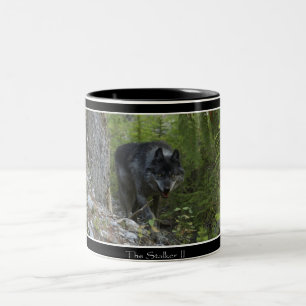 Bicolor Lobo gris de acecho y taza de consumición del