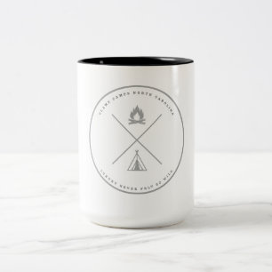 Bicolor Logo de Glamp Camps taza café taza