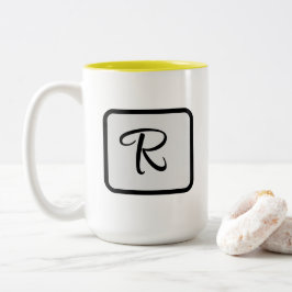 Bicolor Logotipo de monograma de letra inicial Taza de caf