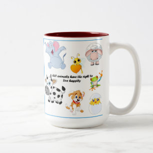 Bicolor Los animales son nuestra taza de los amigos