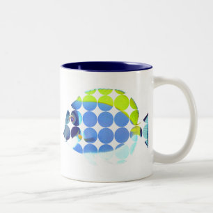Bicolor Los azules claros ponen una espiga a la taza