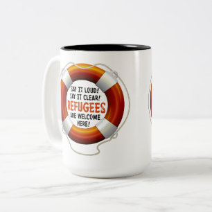 Bicolor Los refugiados acogen con satisfacción la taza