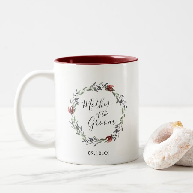 Bicolor Madre de la taza de Groom | Bloom otoñal ruso (Con donut)