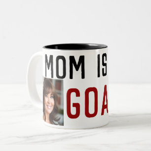 Bicolor Mamá atrapa a mamá moderna mejor mamá GOAT taza de
