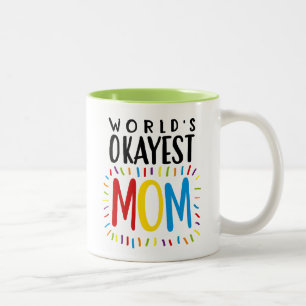 Bicolor MAMÁ de Okayest del mundo - taza de café del té
