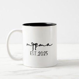 Bicolor Mama Est 2025 , Personalizado, Taza para Mamá, Per
