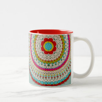 Bicolor Mandala floral de la MOD taza del Dos-Tono de 11