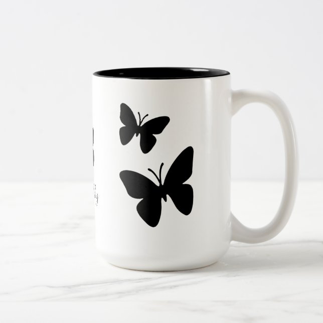 Bicolor Mariposas negras - taza (Derecha)