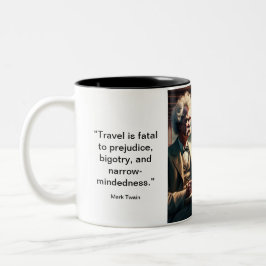 Bicolor Mark Twain Famosa cita café taza