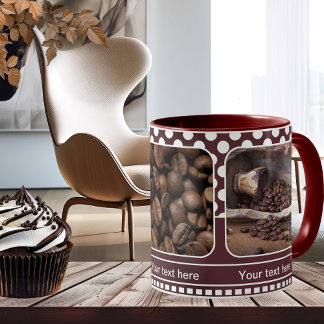 Bicolor Maroon Personalizado fotograma café taza