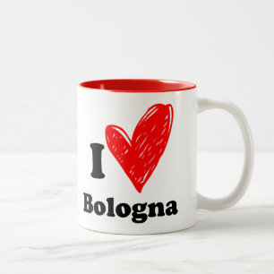 Bicolor Me encanta la taza de café de dos tonos de Bolonia