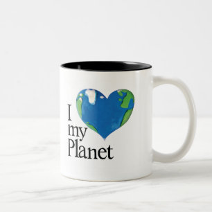 Bicolor me encanta mi taza del planeta