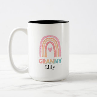 Bicolor Mejor Taza Arcoíris de Abuela Personalizada, Regal