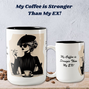 Bicolor Mi café es más fuerte que mi taza de café ex