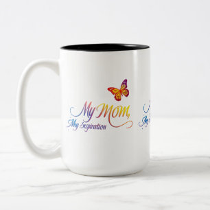 Bicolor Mi Mamá, Mi Inspiración - Taza de Dos Tonos 15 oz 