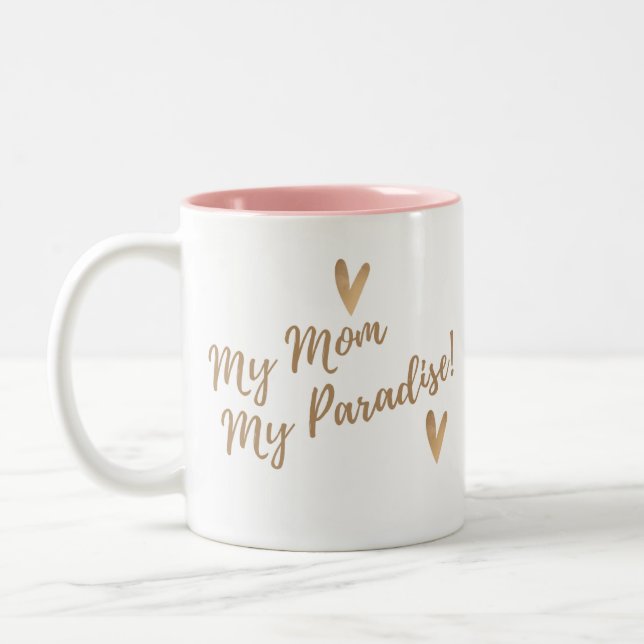 Bicolor Mi mamá Mi paradisíaco taza (Izquierda)