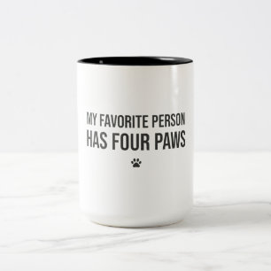 Bicolor Mi persona favorita tiene cuatro patas – taza para