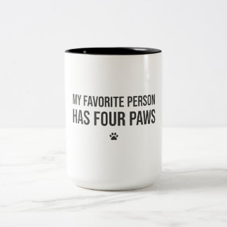 Bicolor Mi persona favorita tiene cuatro patas – taza para