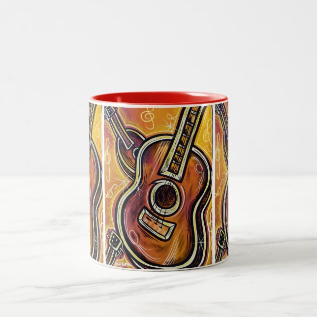 Bicolor Mi taza del Ukulele (Centro)