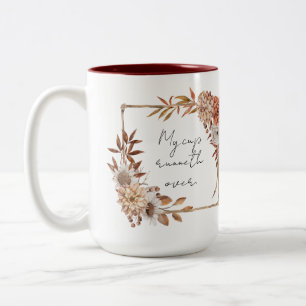 Bicolor Mi taza se escapa sobre el tazón de café cristiano