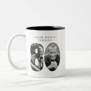 Bicolor Mira quién cumple 80, Taza de café para cumpleaños