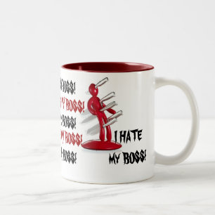 Bicolor Mordaza de la diversión ODIO MI taza de café de