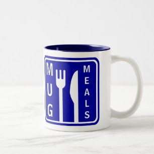 Bicolor Mug Comidas para comidas en una taza