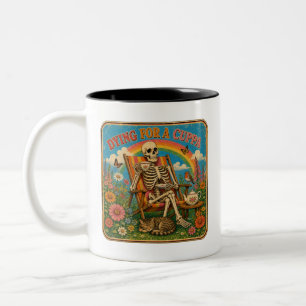 Bicolor Muriendo Por Una Taza Retro Esqueleto Té