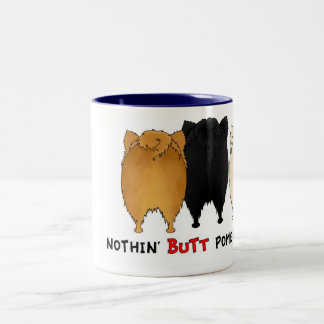 Bicolor Nada empalma la taza de Pomeranians