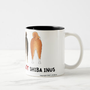 Bicolor Nada empalma la taza de Shiba Inus