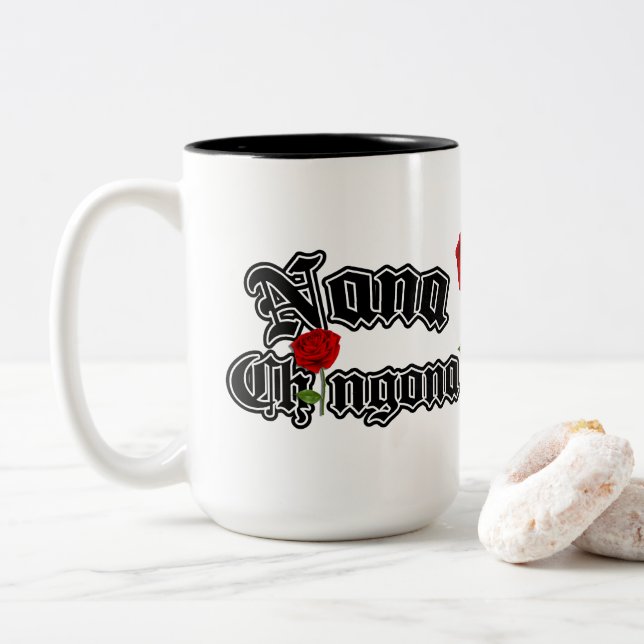 Bicolor Nana Chingona taza de té (Con donut)