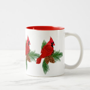 Bicolor Navidades Cardinal Holiday taza de café