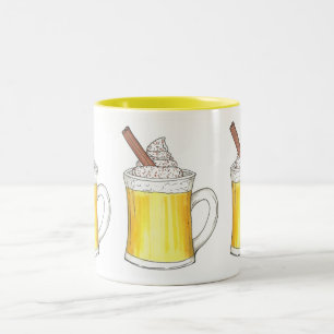 Bicolor Navidades saludan la taza de fiestas de huevos con