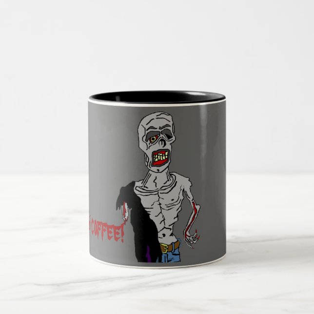 Bicolor "Necesito taza del zombi de mi café" (Centro)