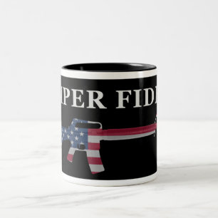 Bicolor Negro de la taza de café de Semper Fidelis M16