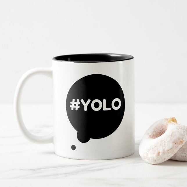 Bicolor Negro de YOLO taza de 325 ml (Con donut)