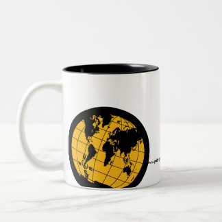 Bicolor Negro y blanco de la taza de P.E.R