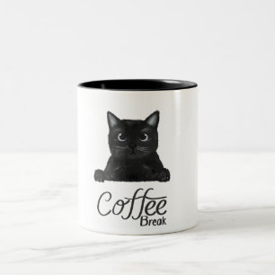 Bicolor Negro y blanco simple taza de café para rotura