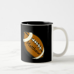 Bicolor Negro y taza del fútbol de los deportes de Brown