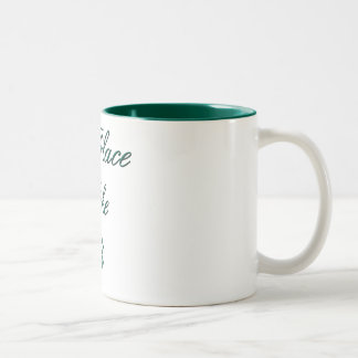 Bicolor Ningún lugar tiene gusto de la taza verde de OM