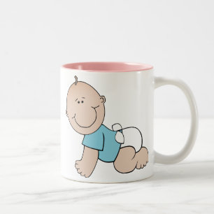 Bicolor Niño gateando, Globos taza de cerámica de dos tono