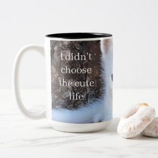 Bicolor No Elegí la Vida Adorable – Taza de gatito blanco.