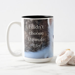 Bicolor No Elegí la Vida Linda – Taza Divertida de Gatito